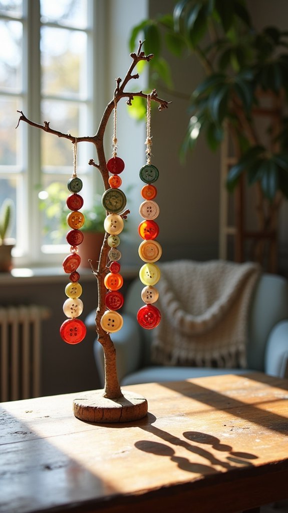 repurposed vintage button ornaments