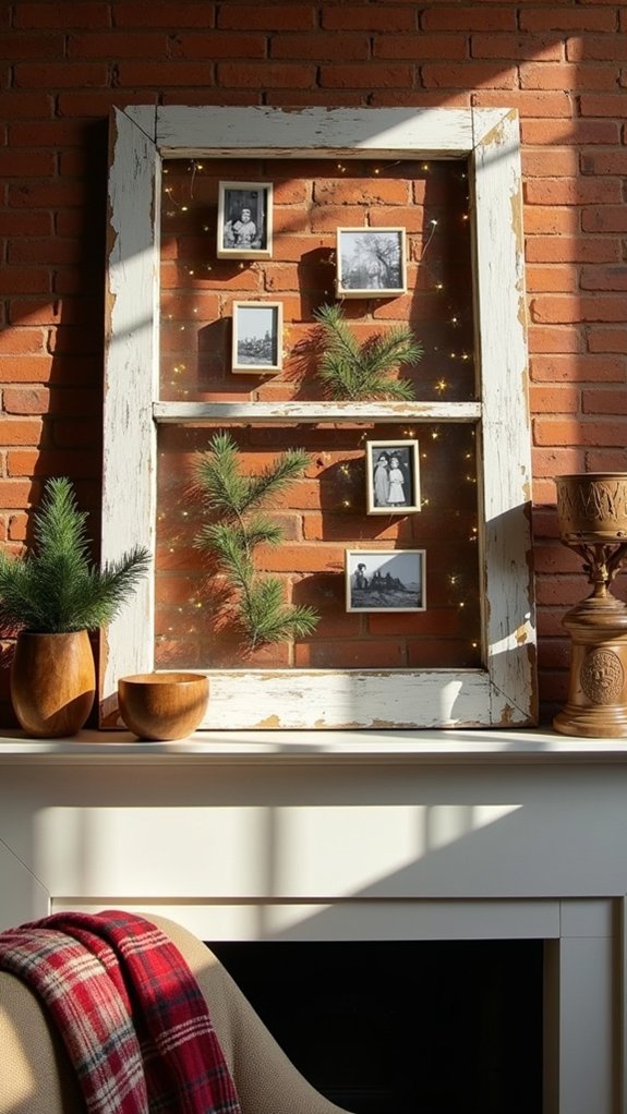 repurposed window frame display