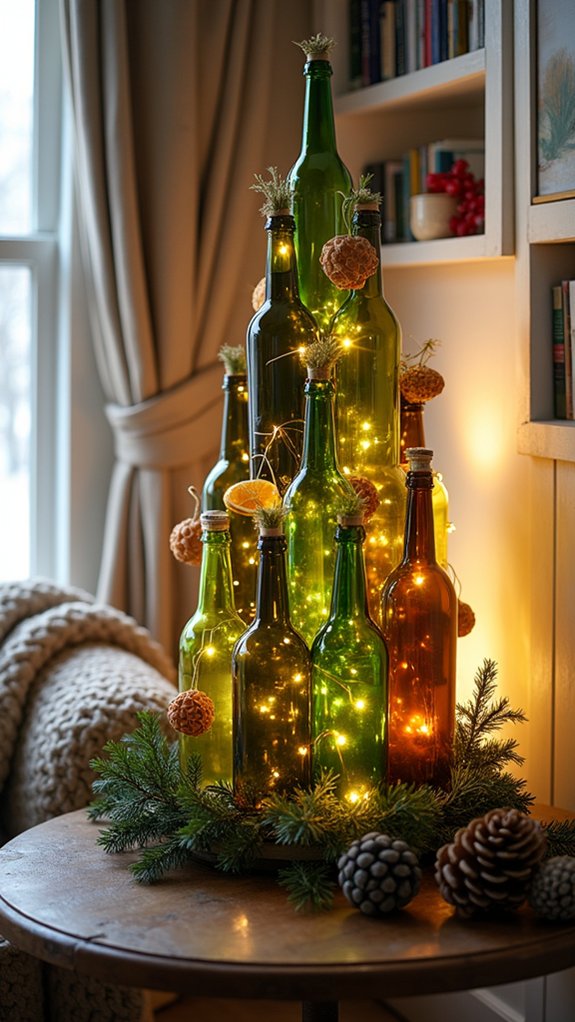 repurposed wine bottle decor