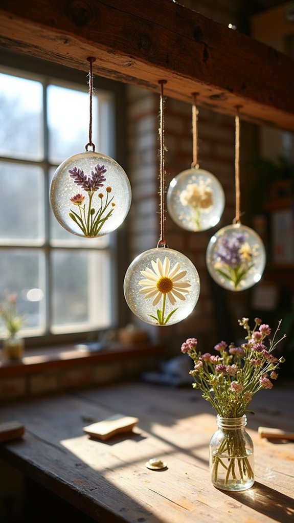 resin preserved flower ornaments