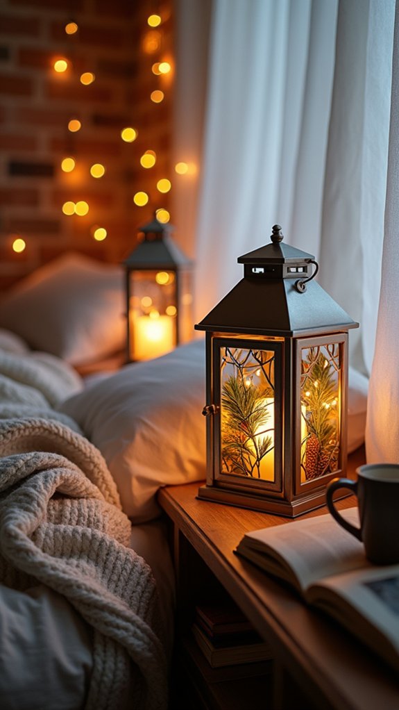 romantic cozy bedroom lanterns
