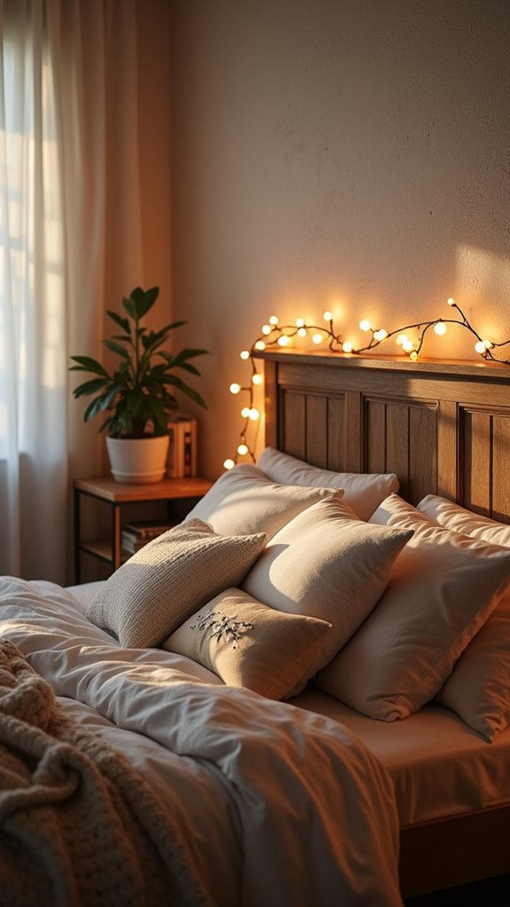 romantic illuminated headboard ambiance