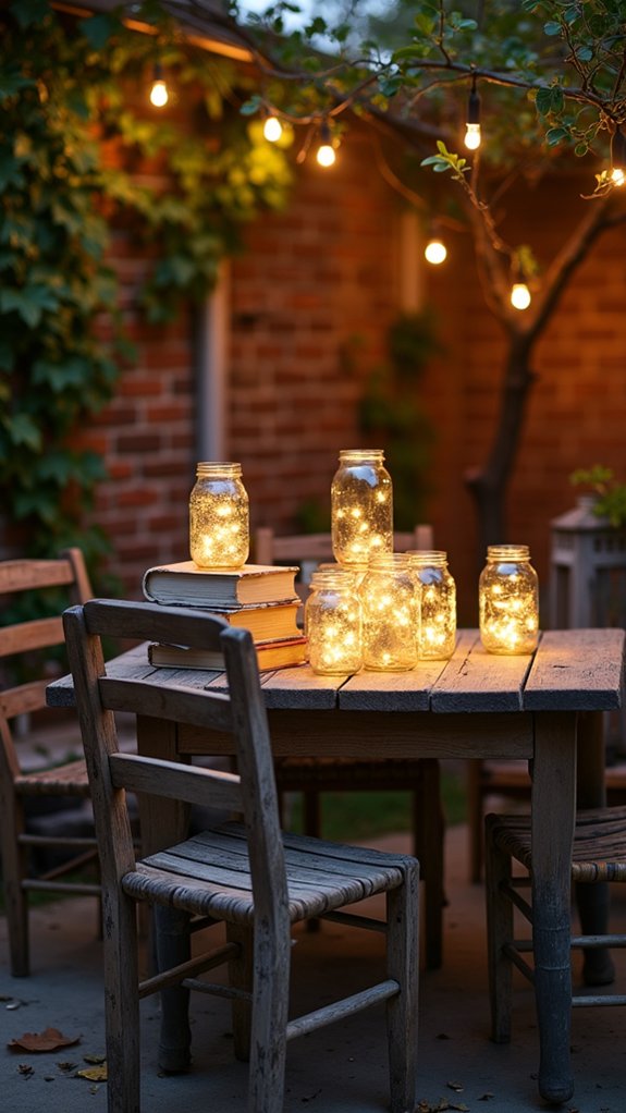 romantic illuminated mason jars
