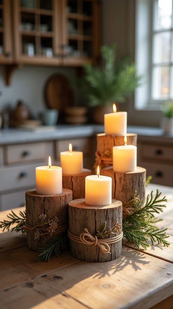 rustic ambiance with candles