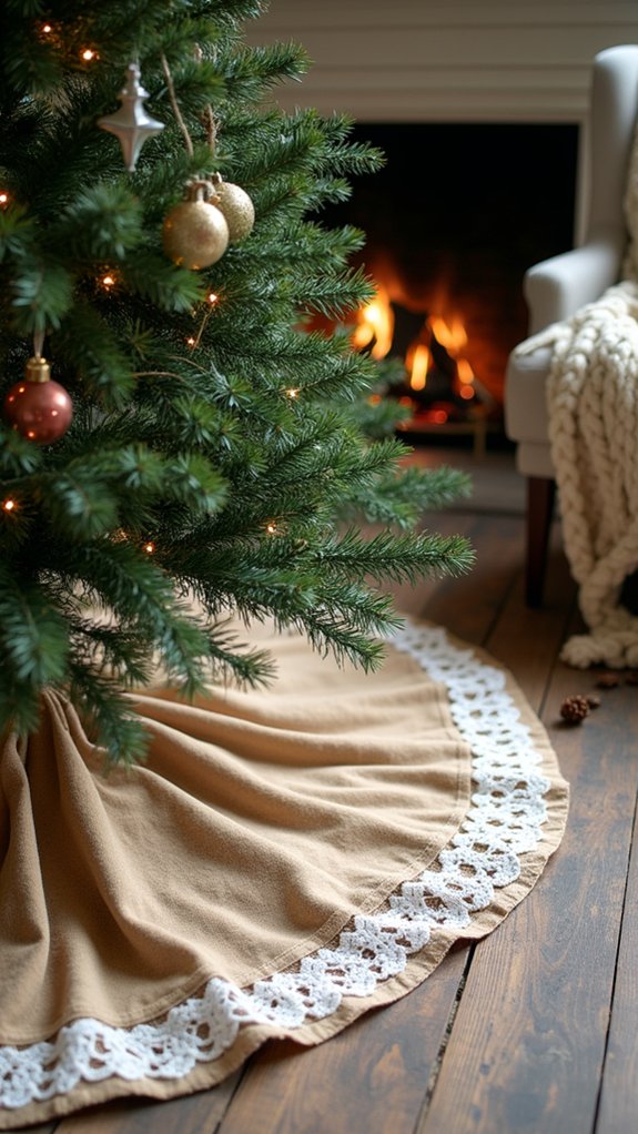 rustic burlap lace decor