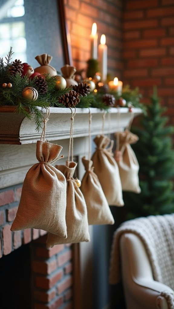 rustic burlap twine display