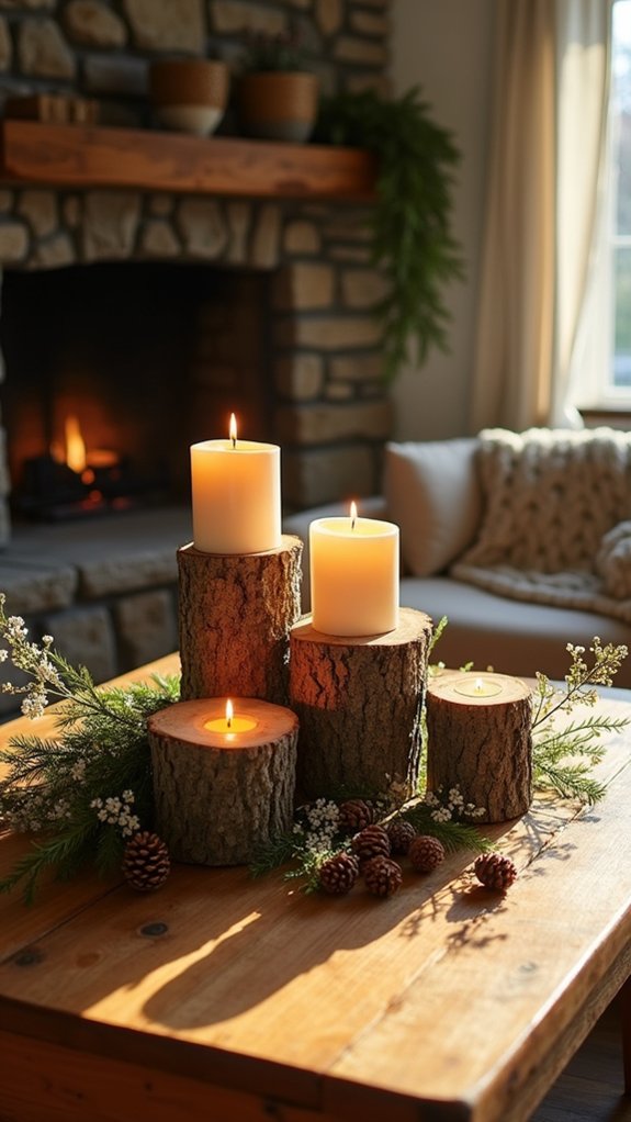 rustic candle holders ambiance