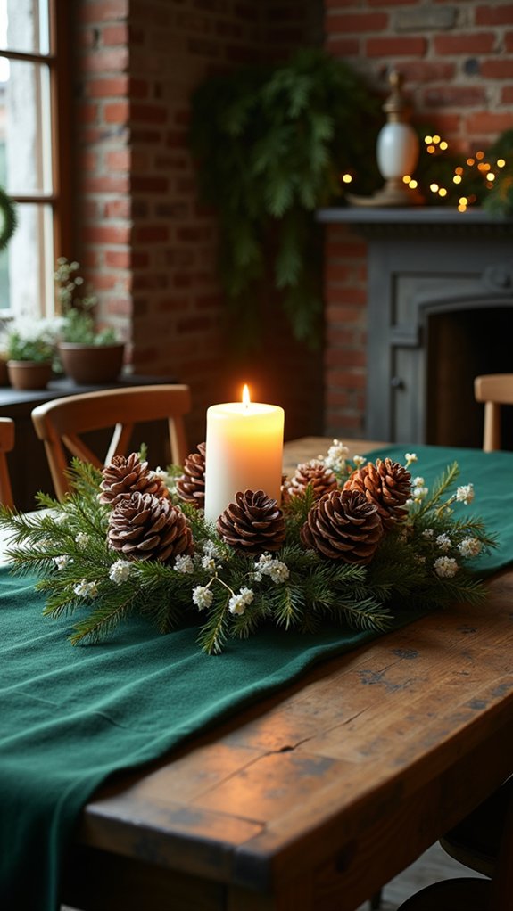 rustic charm with pinecones