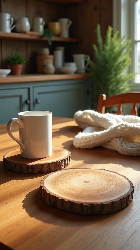 rustic charm wood coasters