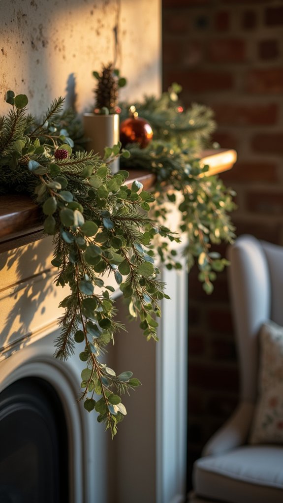 rustic dried eucalyptus garland