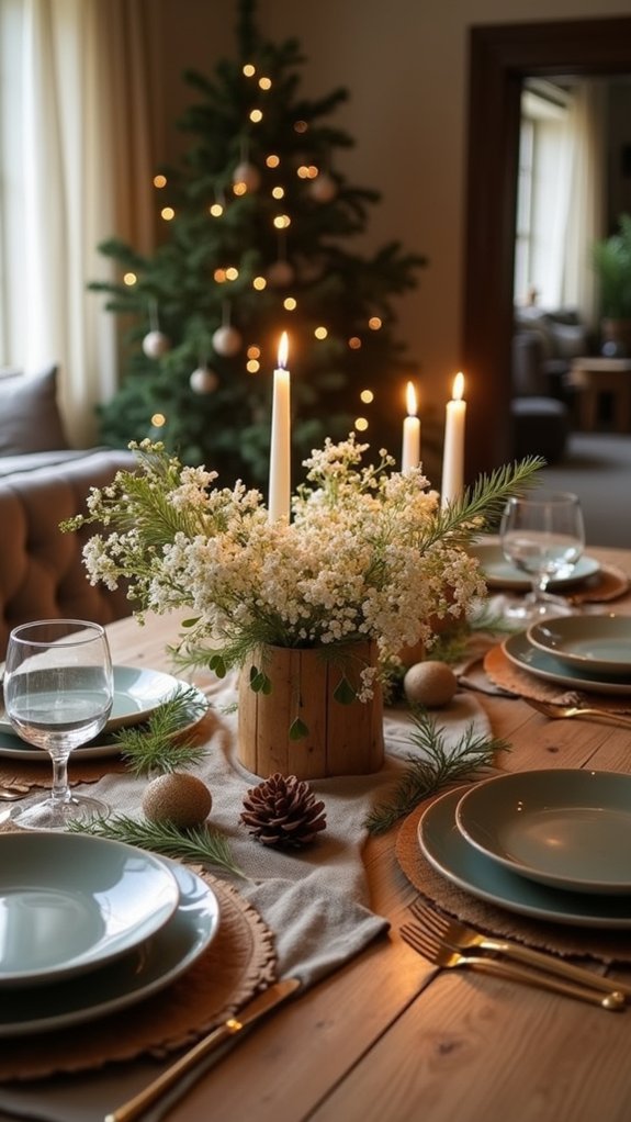 rustic earthy christmas table