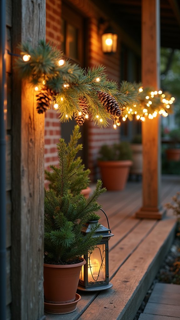 rustic festive string lights
