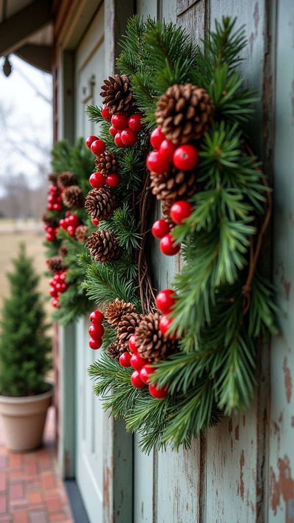 rustic holiday door decor