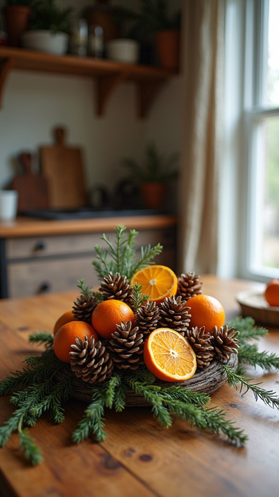 rustic holiday table centerpiece