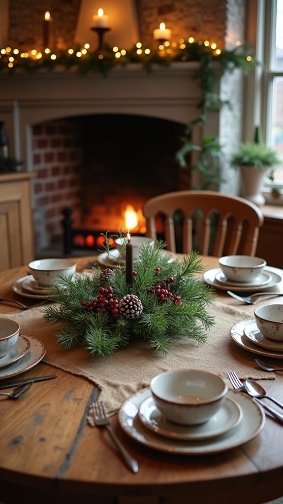 rustic holiday table decor