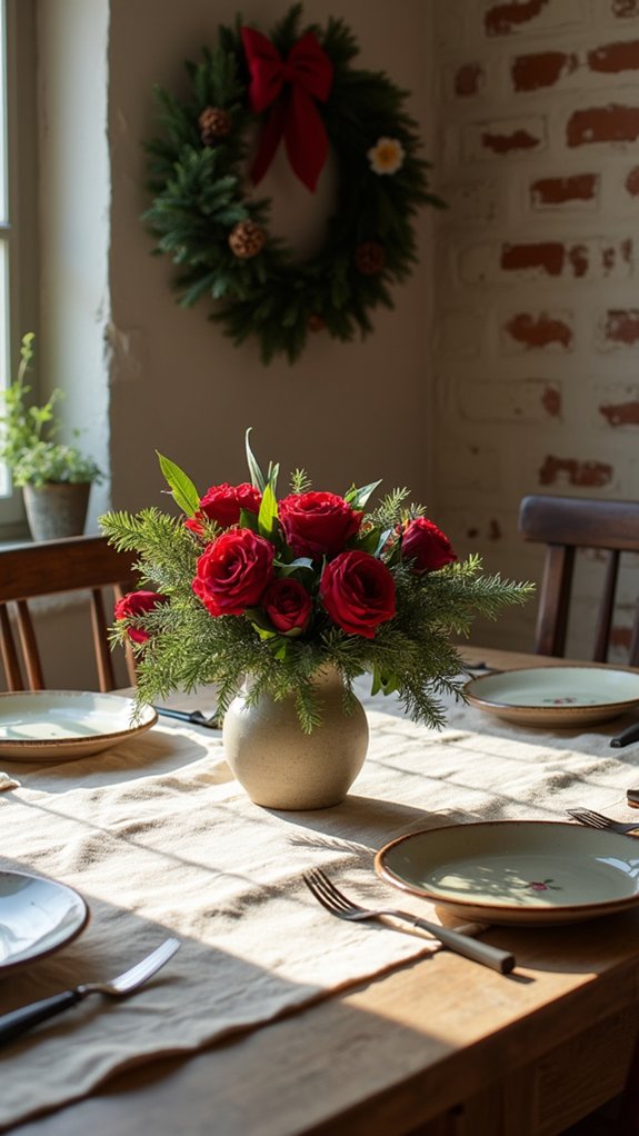 rustic holiday table setting