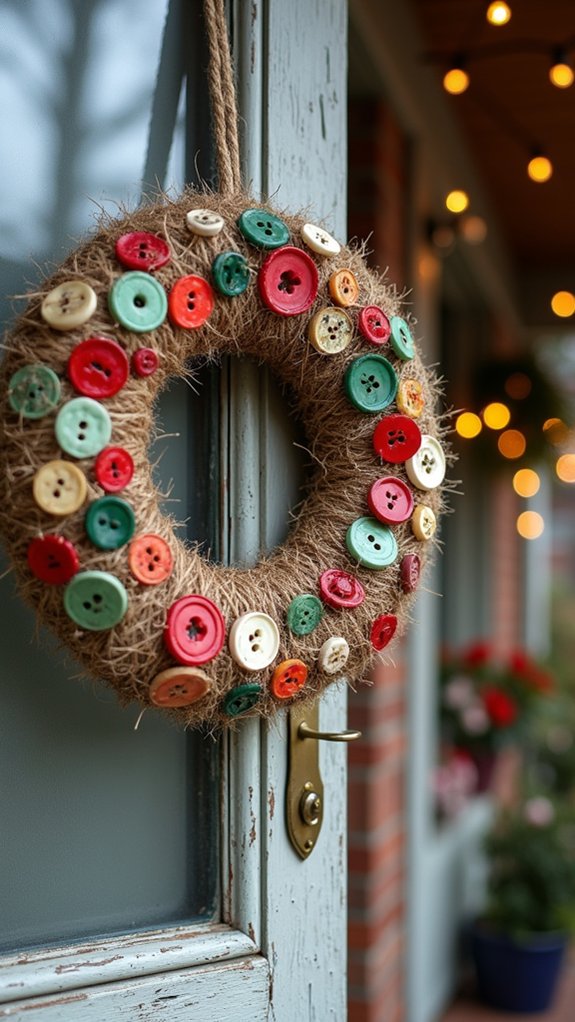 rustic jute button wreath