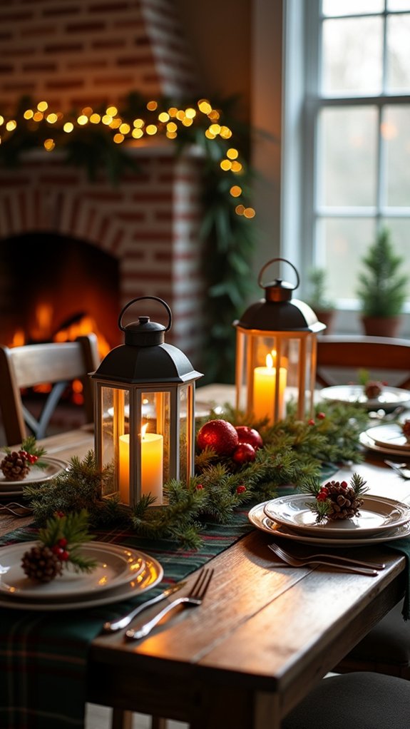 rustic lanterns create coziness