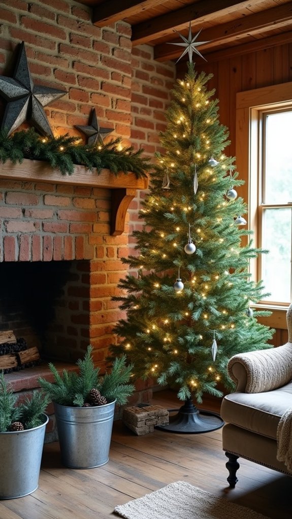 rustic metal tree accents