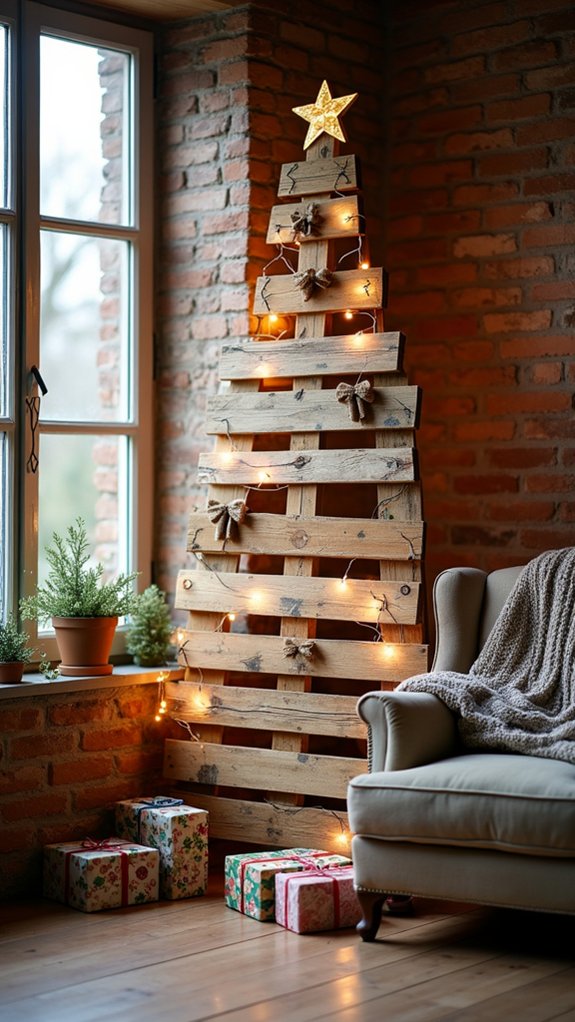 rustic pallet tree decor