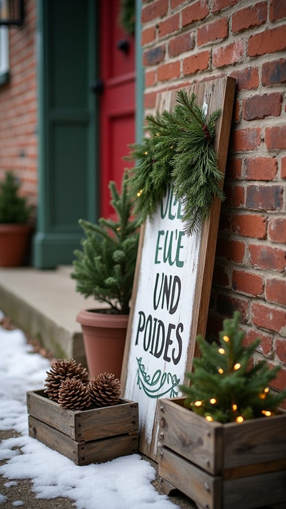 rustic personalized holiday signs