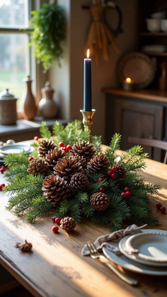 rustic pine cone centerpiece