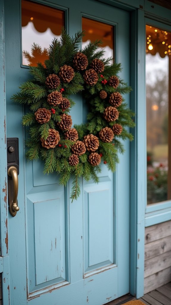 rustic pinecone christmas wreaths