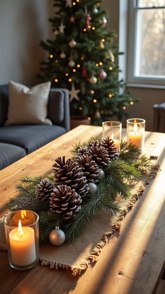 rustic pinecone holiday decor