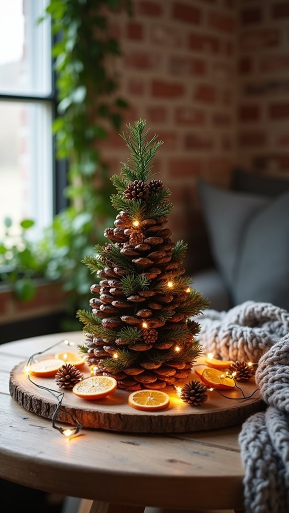 rustic pinecone holiday decor