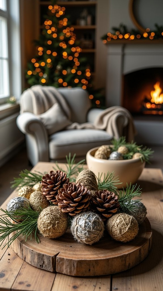 rustic pinecone holiday ornaments