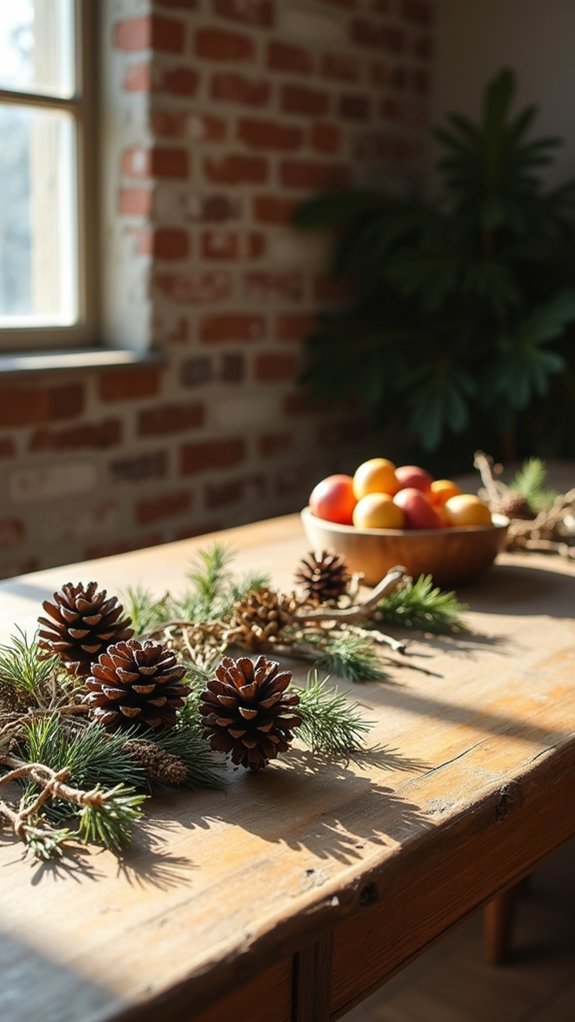 rustic pinecone table decor