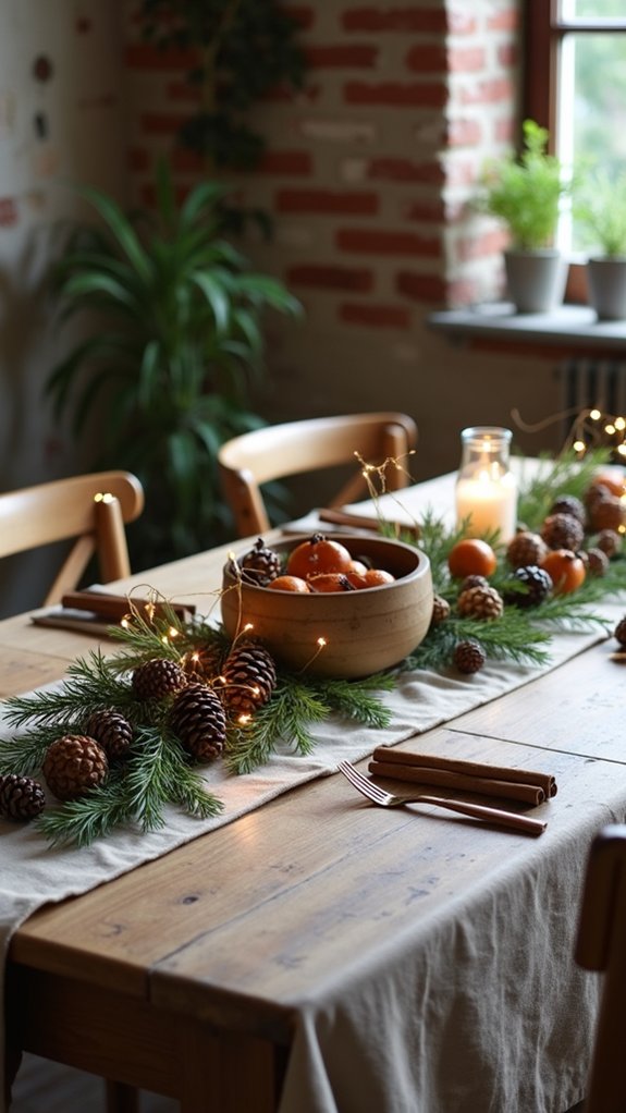 rustic pinecone table decor