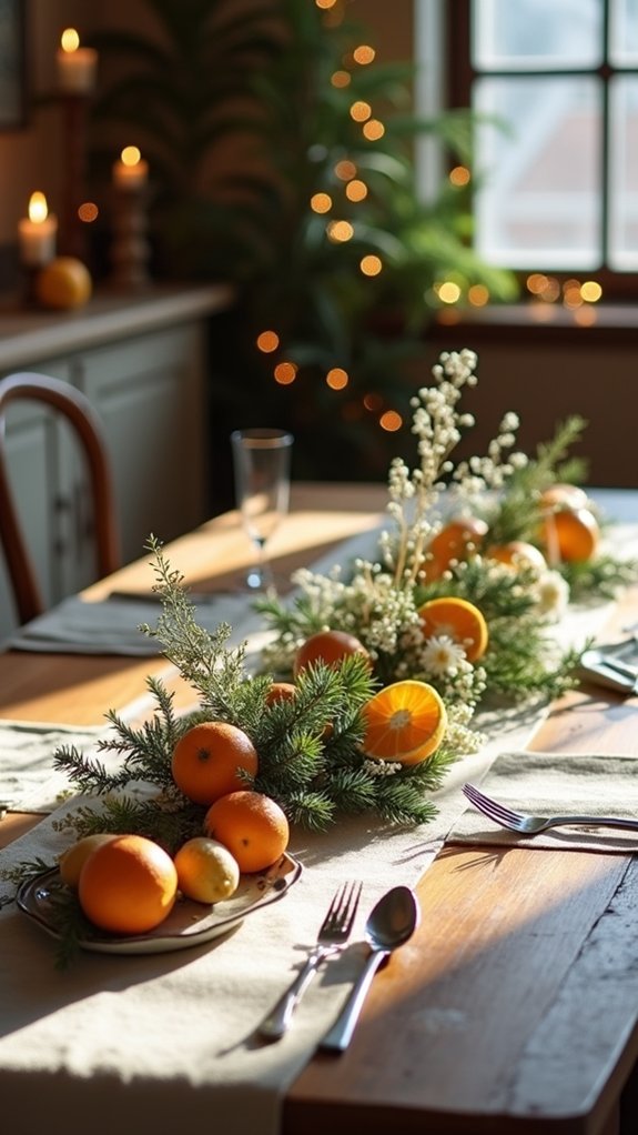 rustic table with citrus