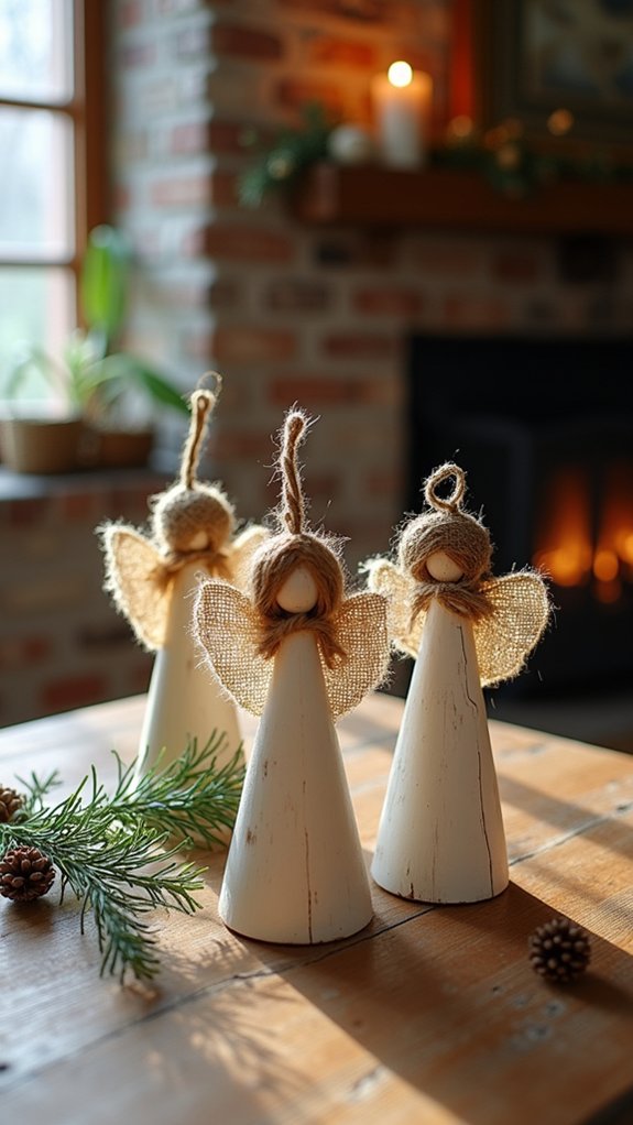 rustic twine angel ornaments