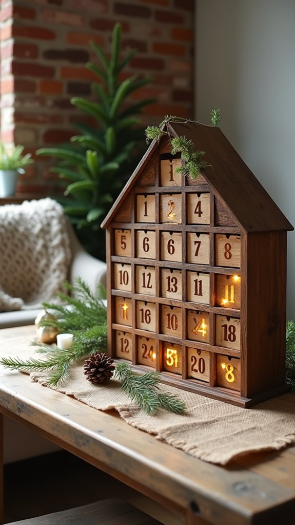 rustic wooden advent calendar