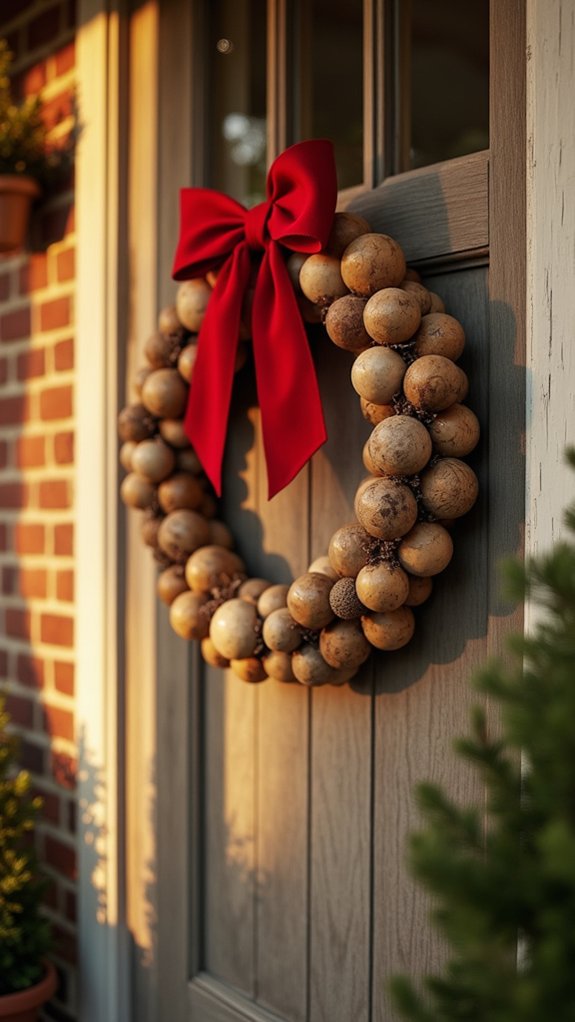 rustic wooden bead wreath