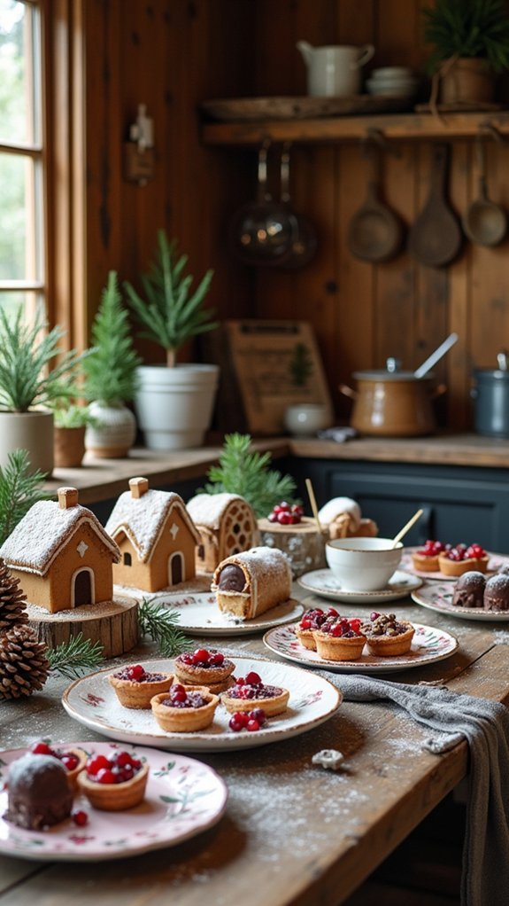 rustic wooden dessert display