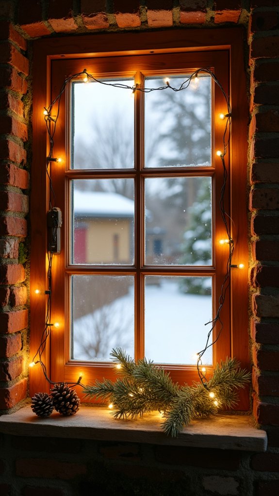 rustic wooden frames with lights