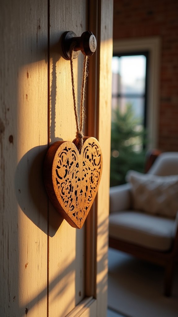 rustic wooden heart charm