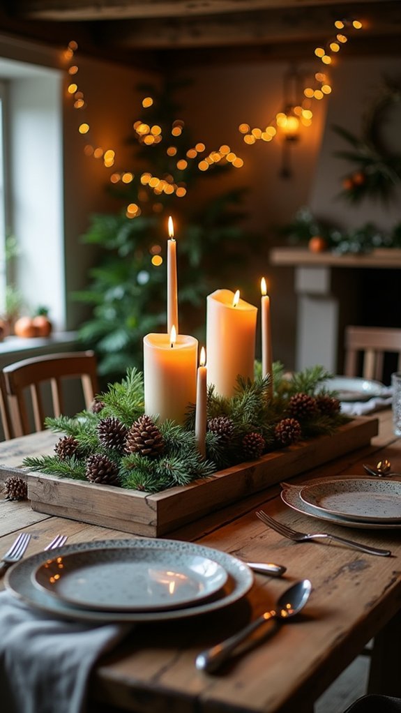 rustic wooden holiday centerpieces