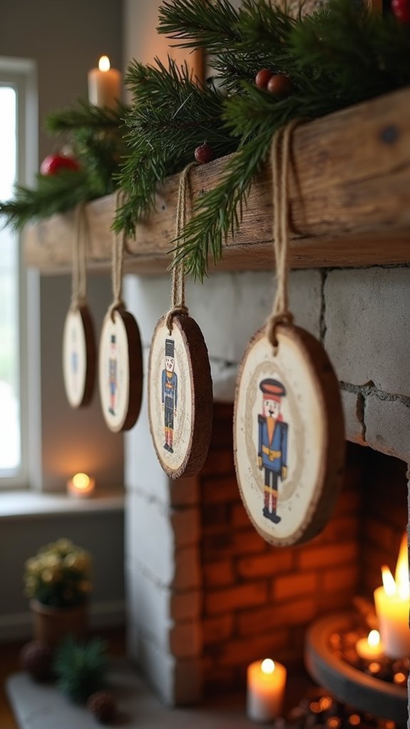 rustic wooden nutcracker ornaments