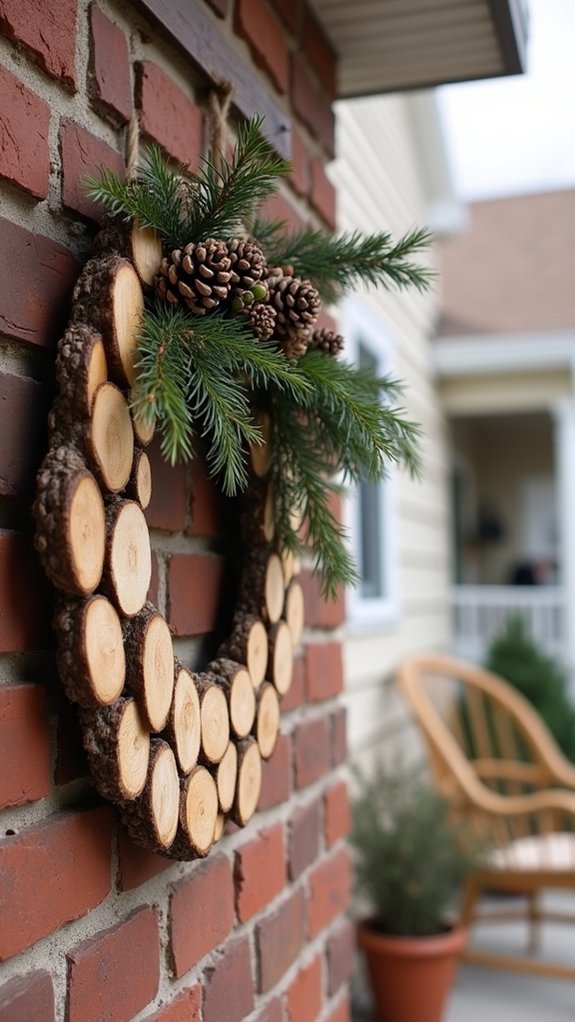 rustic wooden slice wreath