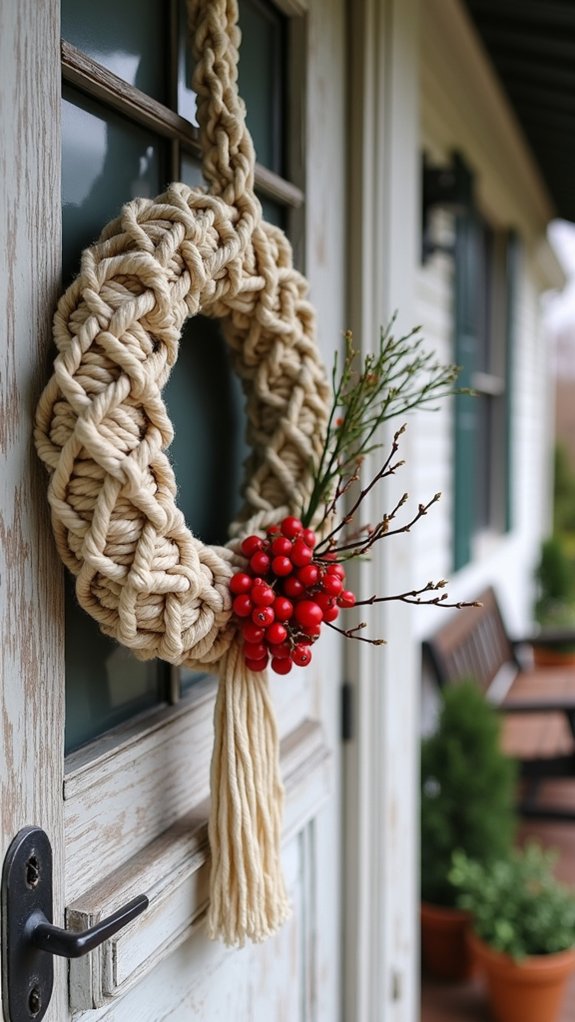 rustic wreath with berries