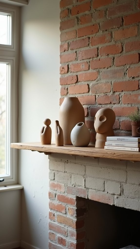sculptures enhance fireplace aesthetics