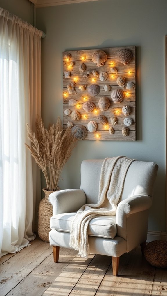 seashell art with lights