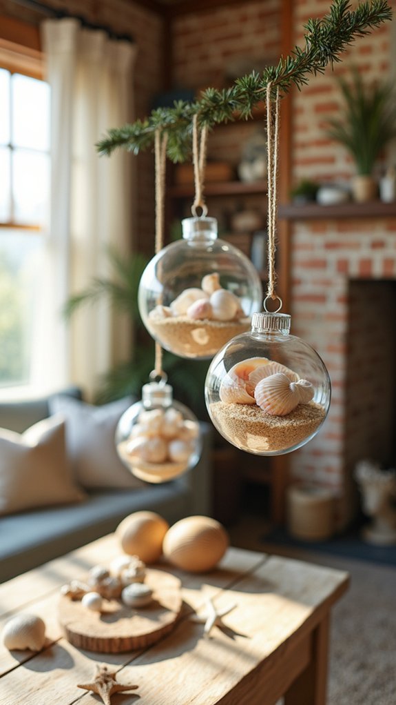 seashells and sand ornaments