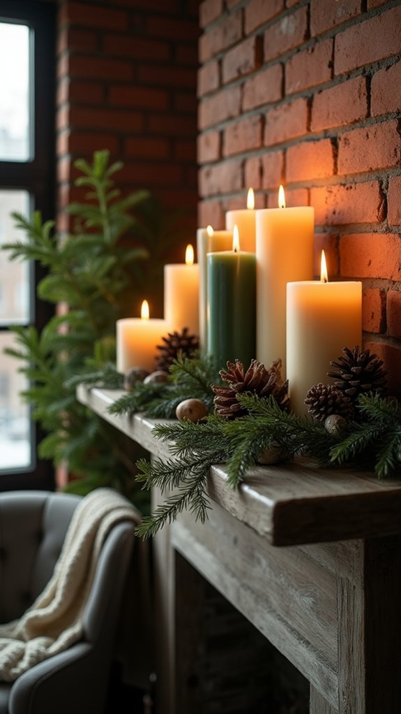 seasonal candle display arrangement