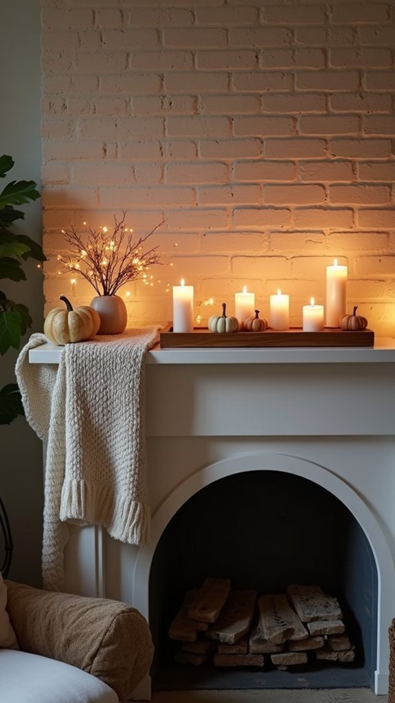 seasonal fireplace mantle decor