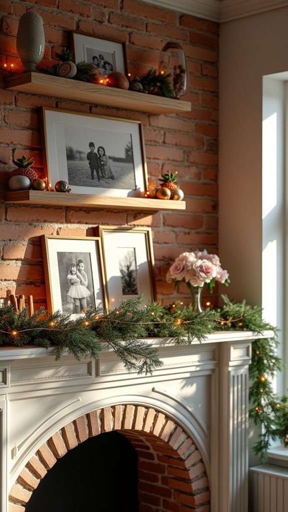 seasonal floating shelf decor