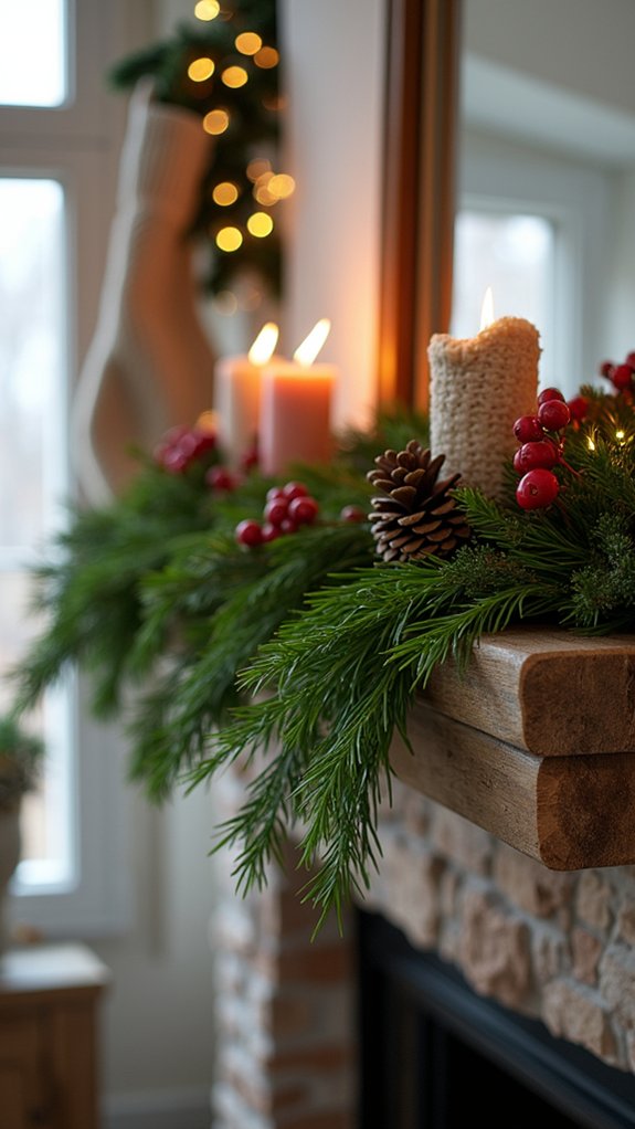 seasonal greenery enhances decor